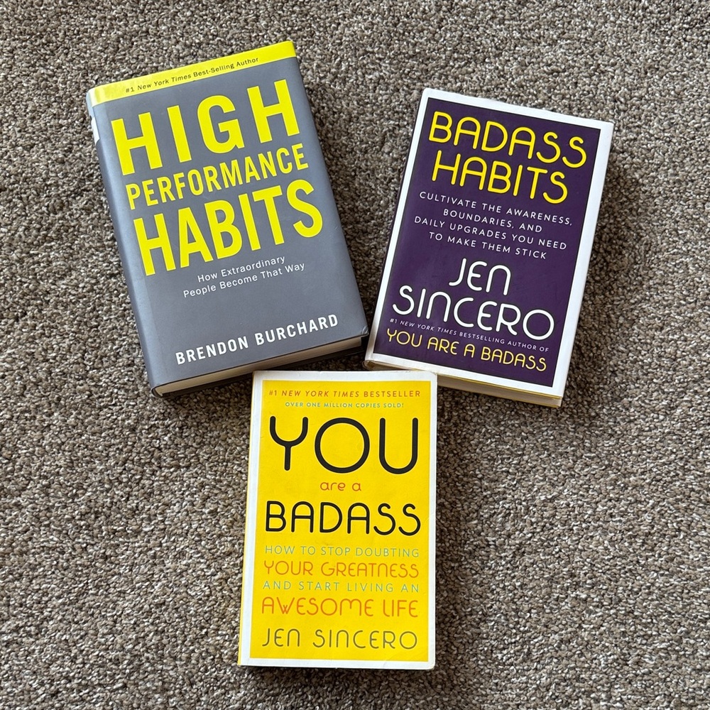 Set of Motivational Books by Brendon Burchard and Jen Sincero